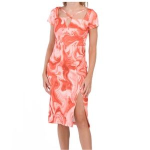 NEW RACHEL BY RACHEL ROY Kati Cap sleeve cut out dress Size:M